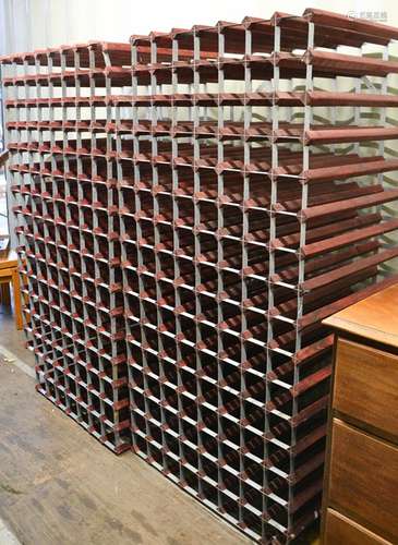 Two large cellar wine racks, both 158cm high, two bottle depth.