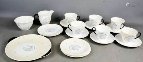 A Shelley fine bone china part tea service to include bowl, plate, cups and saucers and sandwich
