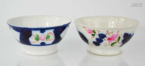 Two 19th century Russian bowls, both bearing puce makers mark to the bases, 17cm diameter.