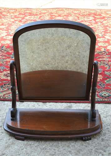 A large Victorian Mahogany toilet mirror - 79cm x 67cm