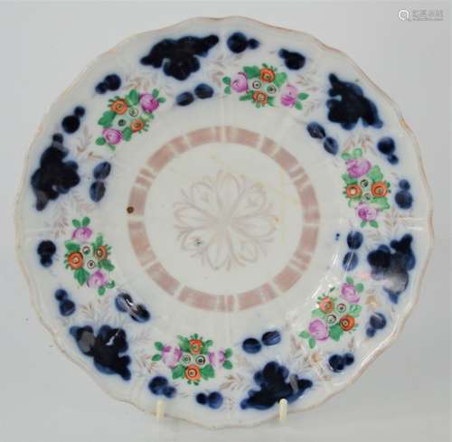 A Late 18th/early 19th century Russian porcelain plate - Gardner porcelain factory Verbilki Moscow -