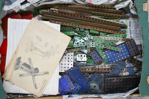 A group of vintage Meccano, with paperwork.