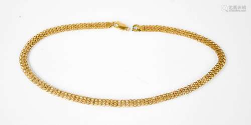 A 9ct gold chain link necklace with crab clasp. 11.5g