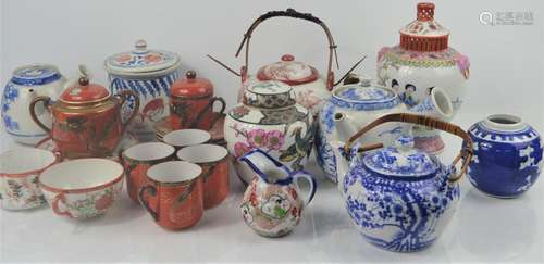 A group of Chinese and Japanese ceramics to include ginger jars, teapot etc