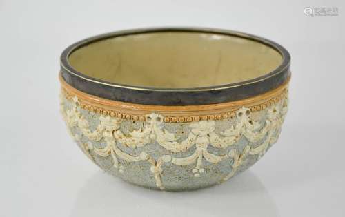 A Doulton & Slaters stoneware bowl, inscribed L.F, ROBA to the base, and impressed with makers