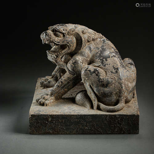 CHINESE BLUESTONE BEAST, TANG DYNASTY