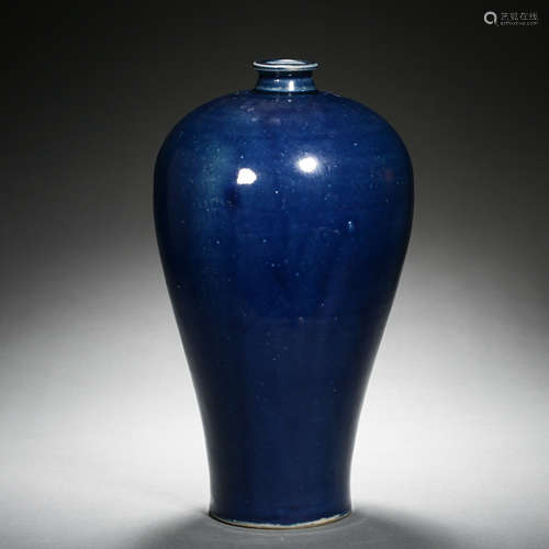 CHINESE BLUE GLAZED PLUM BOTTLE