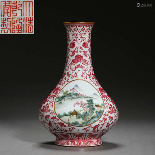 CHINESE ENAMEL VASE, QIANLONG PERIOD, QING DYNASTY