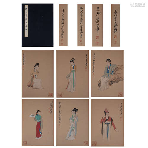 CHINESE CALLIGRAPHY AND PAINTING ALBUM 'WOMAN FIGURES'