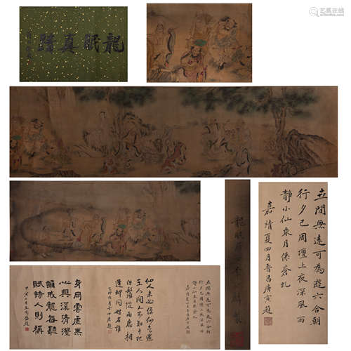 CHINESE CALLIGRAPHY AND PAINTING SCROLL 'FIGURE OF BUDDHA'