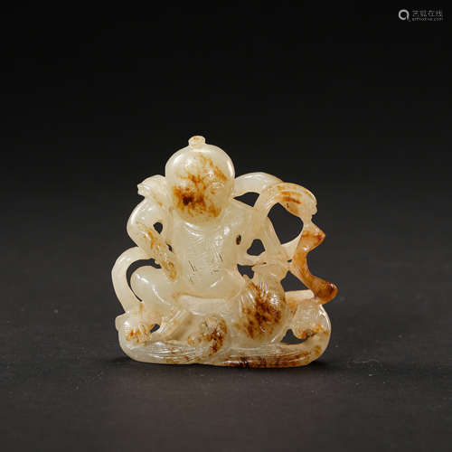 CHINESE HETIAN JADE BOY, LIAO AND JIN PERIODS