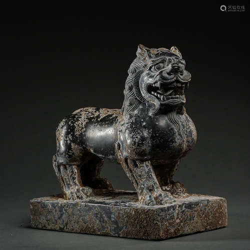 CHINESE BLUESTONE BEAST, TANG DYNASTY