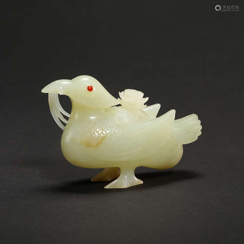 CHINESE HETIAN JADE BIRD, QING D.