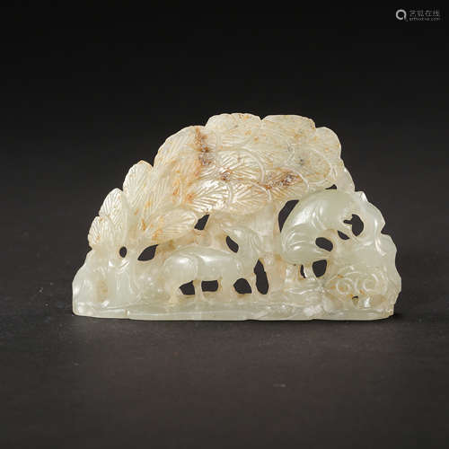 CHINESE HETIAN JADE PENDANT, LIAO AND JIN PERIODS