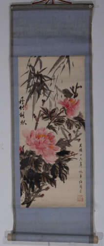 CHINESE CALLIGRAPHY AND PAINTING 'FLOWERS'