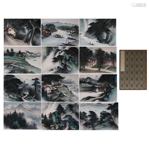 CHINESE CALLIGRAPHY AND PAINTING ALBUM 'LANDSCAPE'