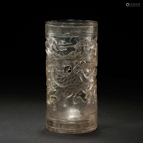 CHINA CRYSTAL PEN HOLDER, QING DYNASTY