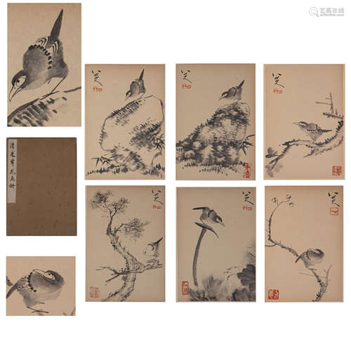 CHINESE CALLIGRAPHY AND PAINTING ALBUM 'FLOWER AND BIRD'