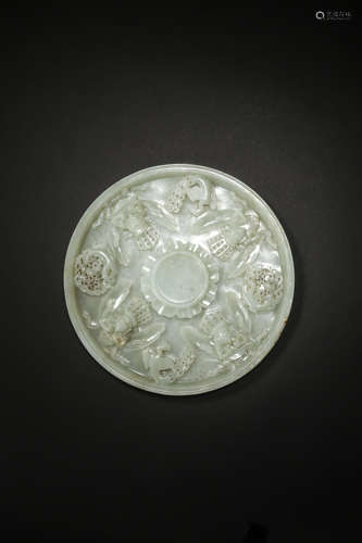 HETIAN JADE PLATE,  LIAO AND JIN PERIODS, CHINA