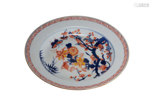 CHINESE BLUE AND WHITE PLATE, QING DYNASTY