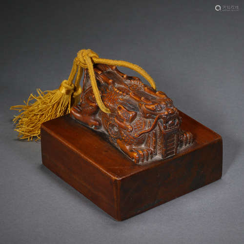 CHINESE QING DYNASTY SANDALWOOD SEAL