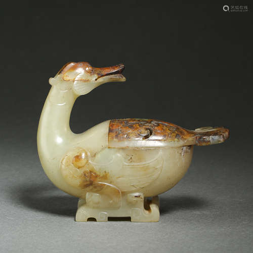 CHINESE HETIAN JADE SWAN, HAN DYNASTY