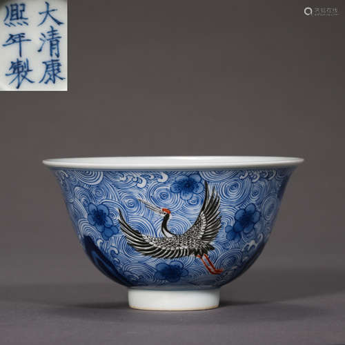 CHINESE BLUE AND WHITE BOWL, QING DYNASTY