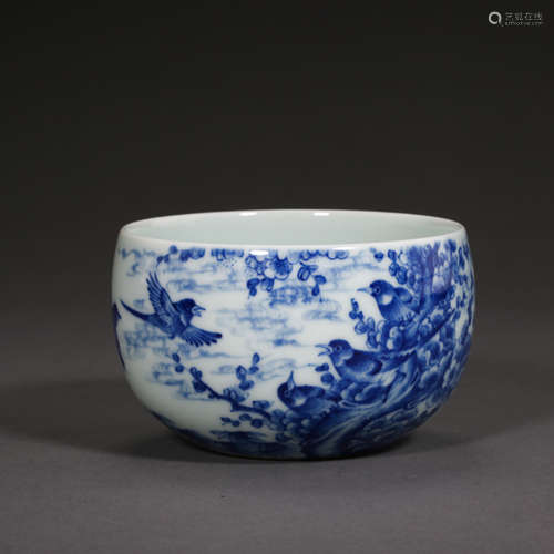 CHINESE BLUE AND WHITE CUP, QING DYNASTY