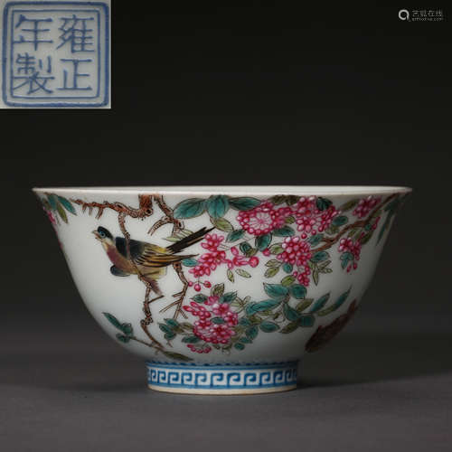 CHINESE FAMILLE ROSE BOWL, QING DYNASTY