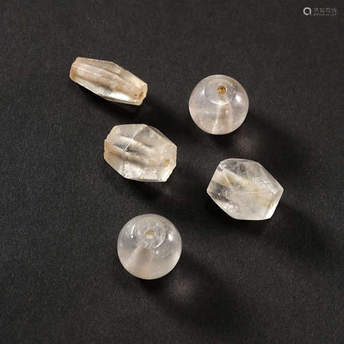 5 CRYSTAL BEADS, LIAO AND JIN PERIOD, CHINA