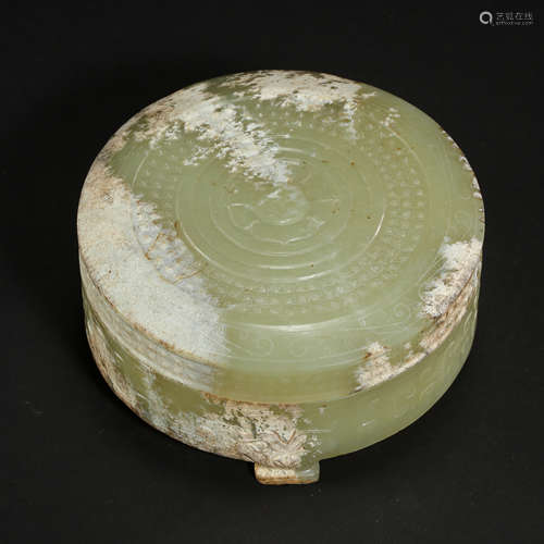 CHINESE HAN DYNASTY HETIAN JADE BOX