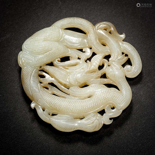 CHINESE HETIAN JADE DRAGON, LIAO AND JIN PERIODS