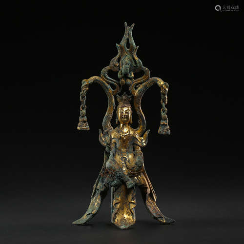 CHINESE GILT BRONZE BUDDHA STATUE