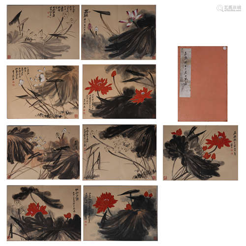 CHINESE CALLIGRAPHY AND PAINTING ALBUM ‘LOTUS’