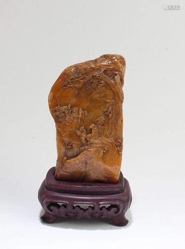 Chinese Soapstone Ornament with Stand