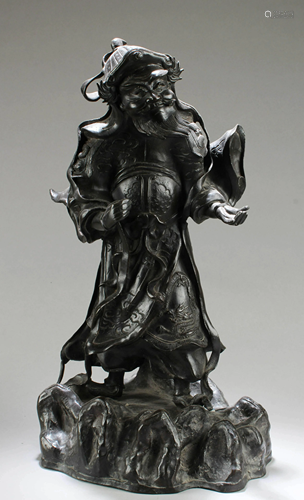 Chinese Bronze Deity Statue