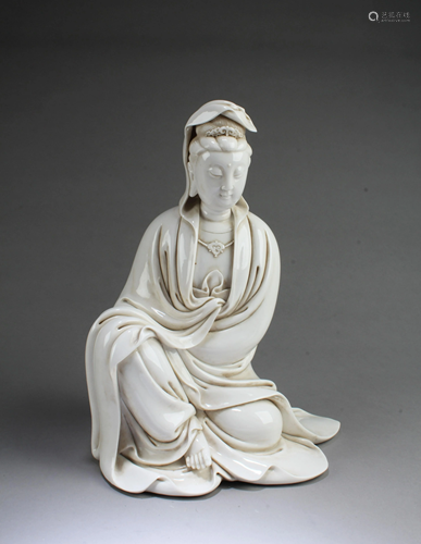 Chinese Blanc De Chine Guanyin Statue