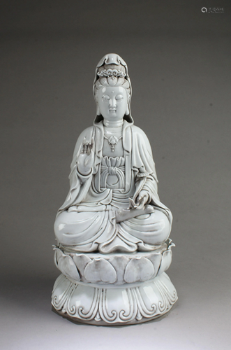 Chinese Blanc De Chine Guanyin Statue