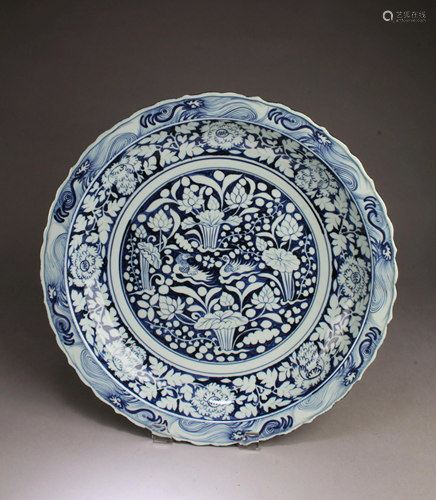 Chinese Blue & White Porcelain Charger