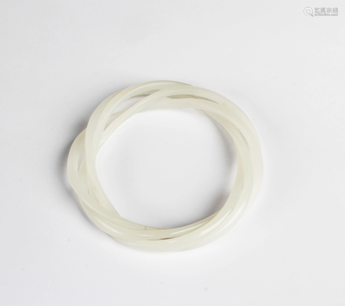 An Unique White Jade Bangle