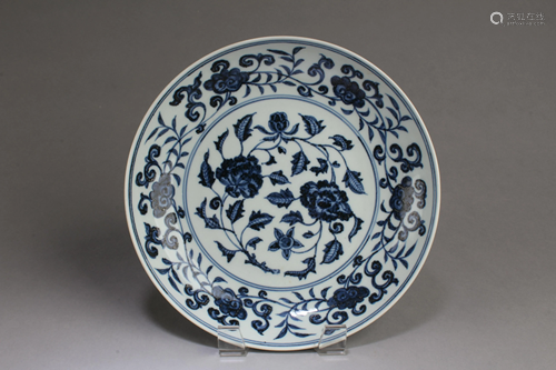 Chinese Blue & White Porcelain Plate