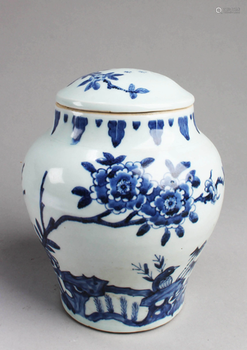 Chinese Blue & White Porcelain Jar With Lid