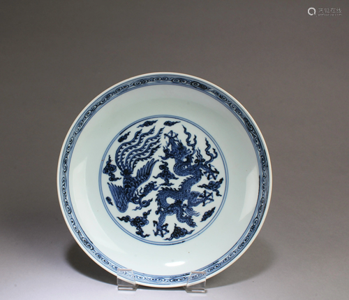 Chinese Blue & White Porcelain Plate