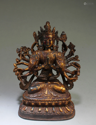 Chinese Gilt Bronze Bodhisattva Statue