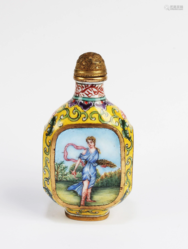 Chinese Gilt Bronze Enamel Snuff Bottle