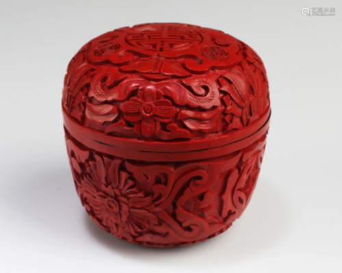 A Cinnabar Lacquer Round Container