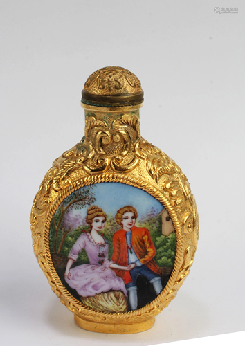 A Gilt Cloisonne Snuff Bottle