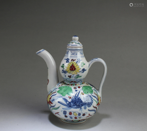 Chinese Polychrome Teapot