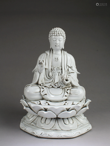 Chinese Blanc De Chine Buddha Statue