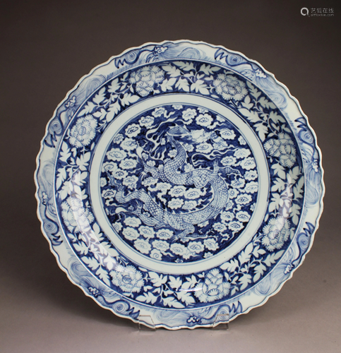 Chinese Blue & White Porcelain Charger